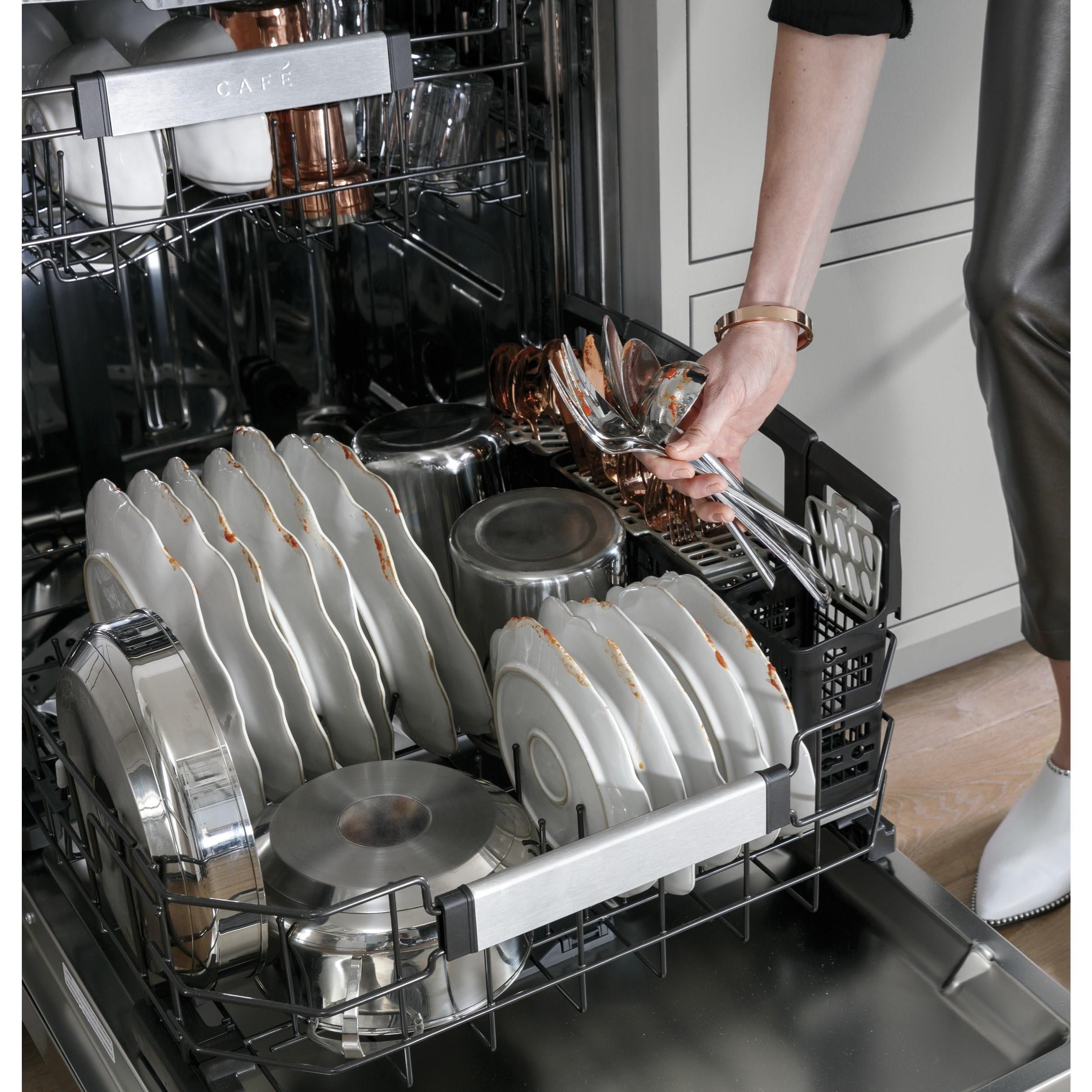 GE Appliances CDT875P4NW2 Cafe Smart Stainless Steel Interior